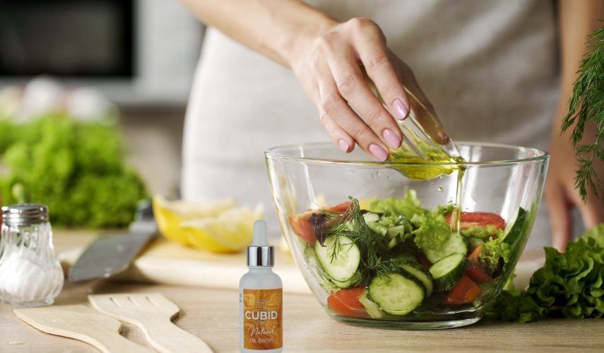 preparing for a summer bbq, chopped vegetables and salad in a bowl