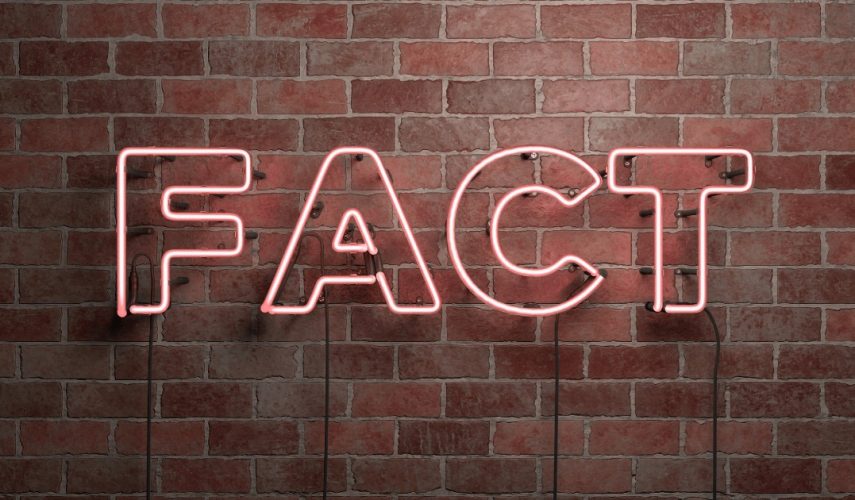 red light up 'facts' wall sign