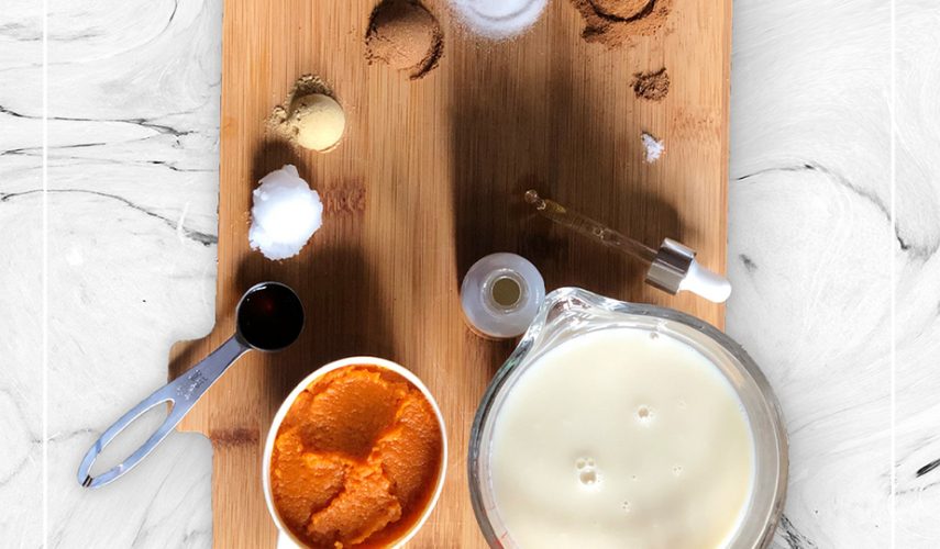 ingredients for a halloween latte