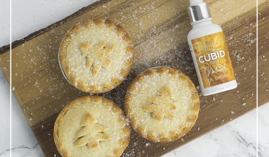 vegan mince pies infused with CBD oil drops
