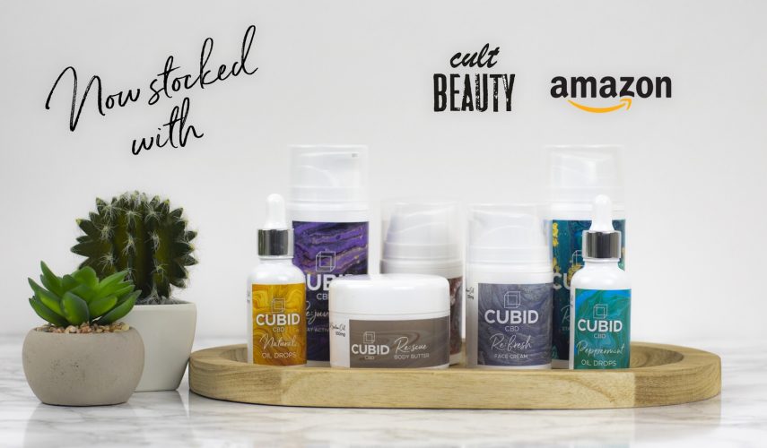 CUBID CBD skincare range, CBD oil drops, CBD gels