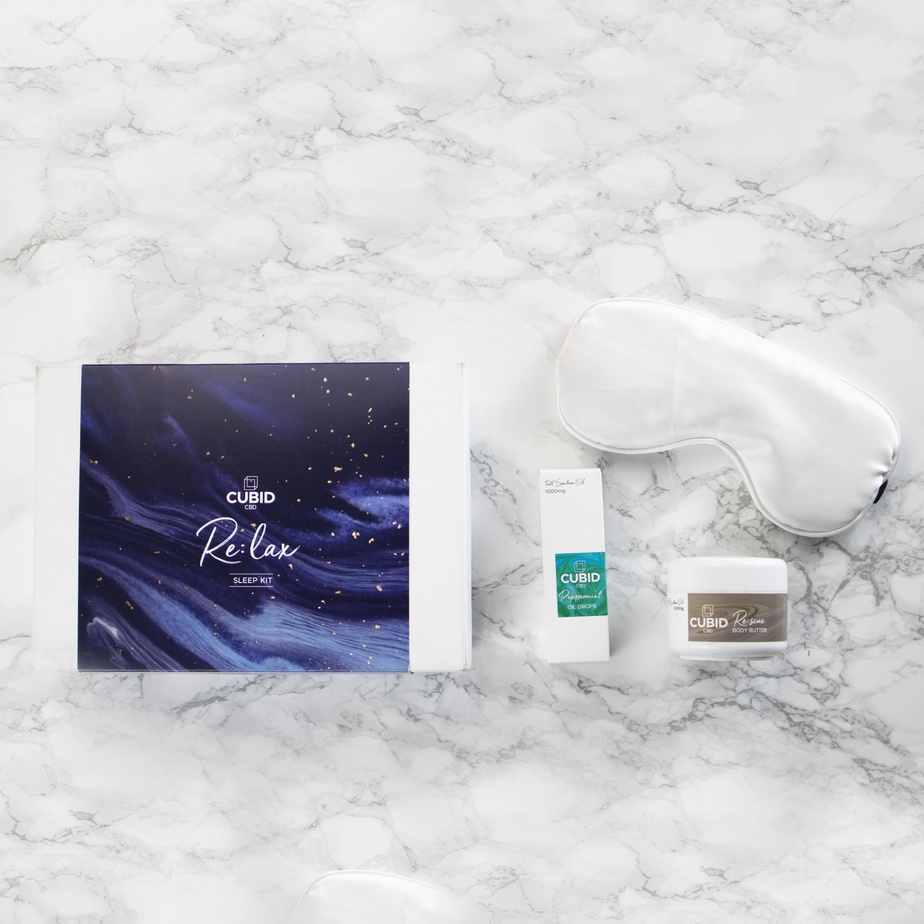 Re:lax The Ultimate Sleep Kit - gift set including Peppermint CBD oil drops and CBD body butter