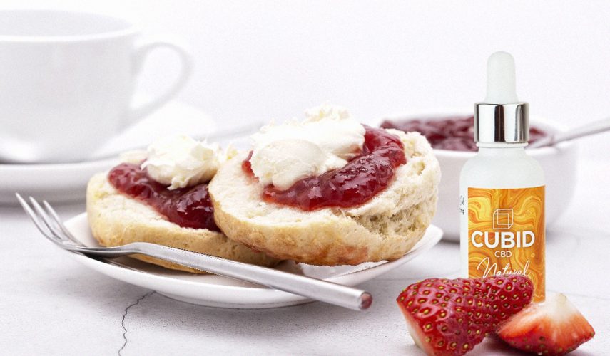 traditional scones with strawberry jam and cream
