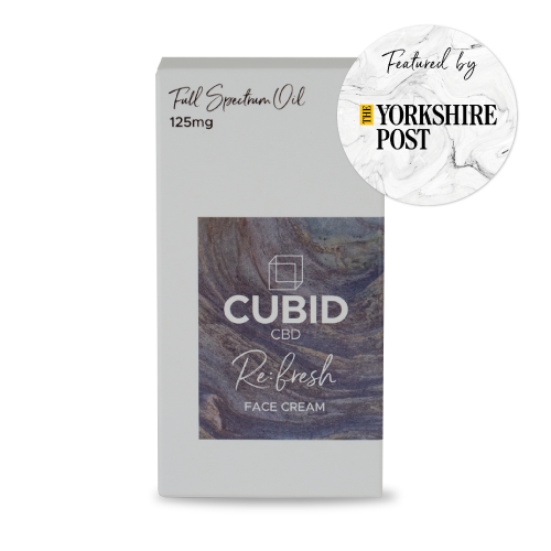 packaging of CBD face cream from CUBID CBD