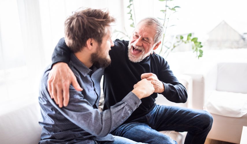 father and son enjoying each other's company on fathers day