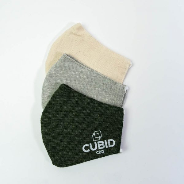 CUBID CBD natural hemp blended face masks, face coverings, sustainable face masks