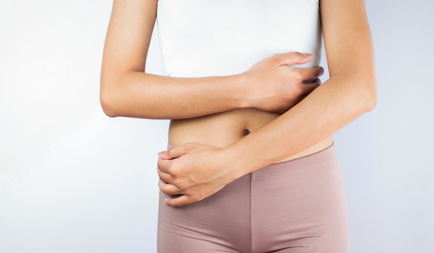 Woman with abdominal pain